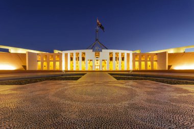 Canberra Avustralya Parlamentosu ev Twilight