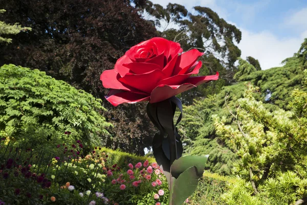 Rose Sculpture Christchurch Jardín Botánico Nueva Zelanda —  Fotos de Stock