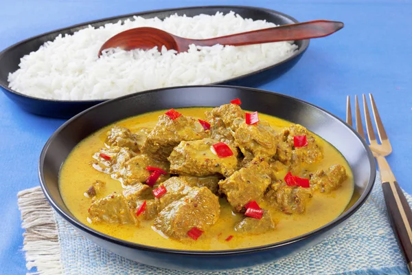 Carne Madras Curry y Arroz — Foto de Stock