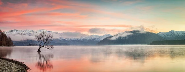 Vinter Sunrise Lake Wanaka — Stockfoto