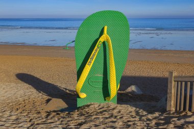Big Flip Flop Shower Fistral Beach Newquay Cornwall UK clipart