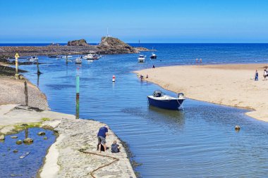 Bude kanal yüksek gelgit Cornwall İngiltere'de