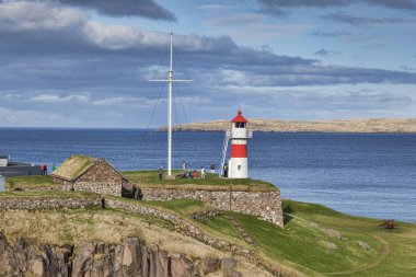 Skansin kale ve deniz feneri, Torshav, Faroe Adaları.