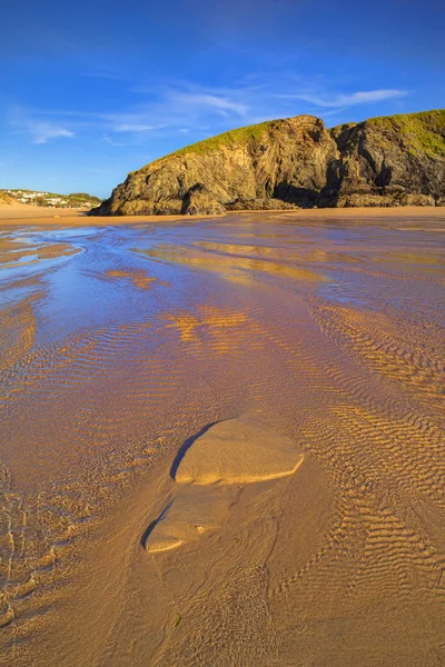 Perranporth Beach Patterns Cornwall Royaume-Uni — Photo