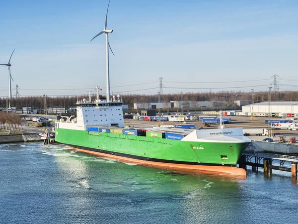 Ro-Ro Navio de Carga Misida Porto de Roterdão — Fotografia de Stock