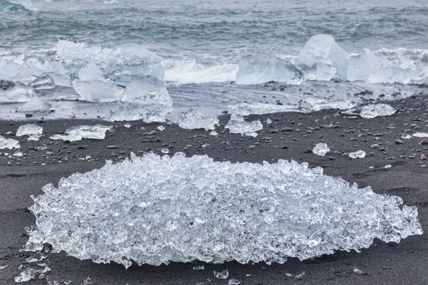 Glace sur Diamond Beach Sud de l'Islande — Photo