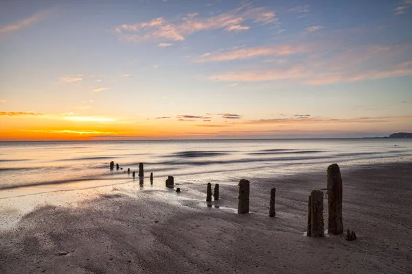 Dawn, Sandsend Beach, Βόρειο Yorkshire — Φωτογραφία Αρχείου