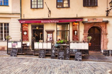 Stockholm Restoran Kaffegillet Dışarıda İnsan Yok