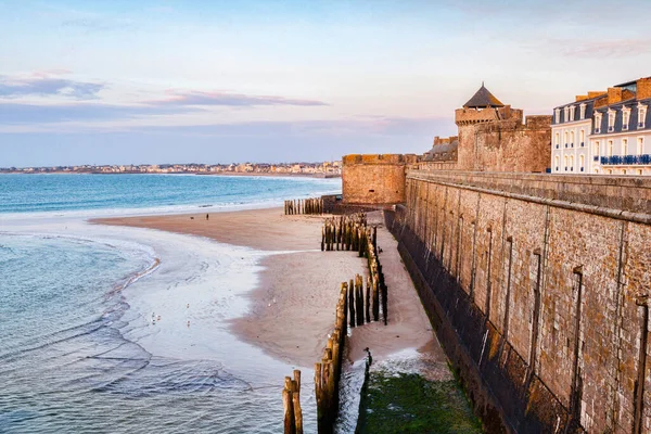 Sint-Malo Zeemuur, Bretagne — Stockfoto