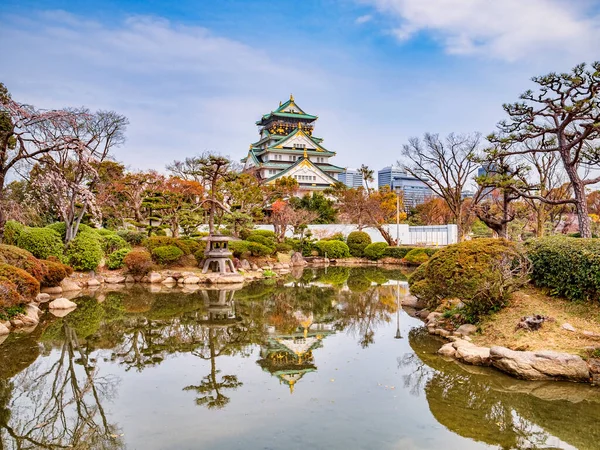 Osaka Castle Keep Reflection — Photo