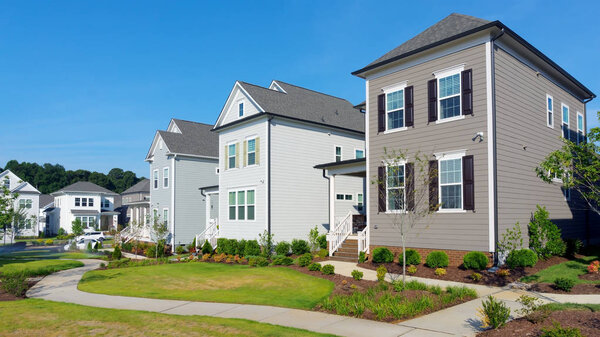 Street of suburban homes