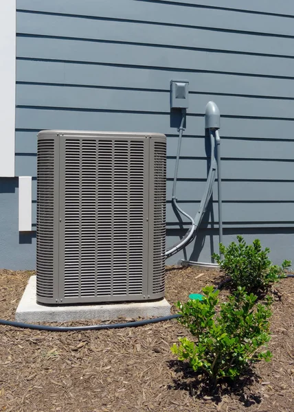 Residential House Air Conditioner Compressor Units Stock Photo by ...