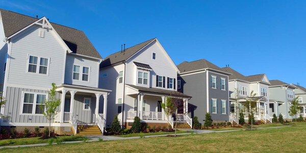A row of suburban houses