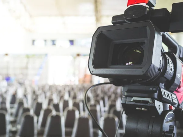 Câmera Vídeo Digital Preparando Para Gravar Transmitir Evento Vivo — Fotografia de Stock