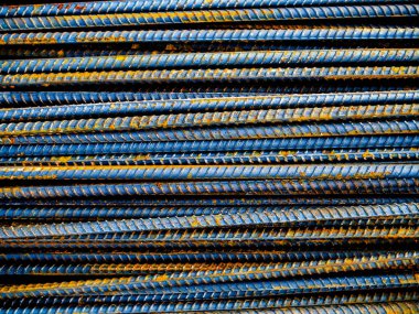 Çelik inşaat demiri ve metal pas arka plan yığını