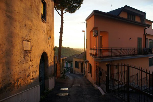 Town street view. Monterotondo, Italy