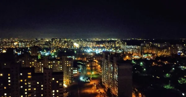 Una Vista Nocturna Ciudad Desde Punto Superior — Foto de Stock