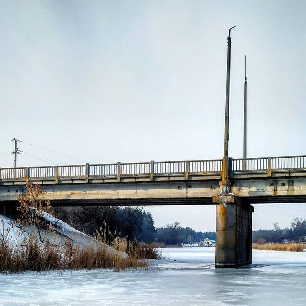 Pont Sur Lac Gelé — Photo