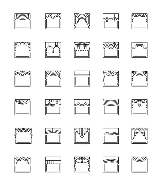 Pictogrammen Van Lijn Van Het Vector Met Valletjes Deklatten Top — Stockvector