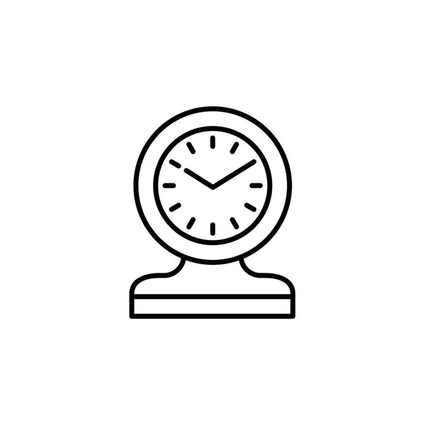 Ilustración Vectorial Del Reloj Escritorio Vintage Icono Línea Del Dispositivo — Vector de stock