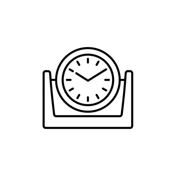 Ilustración Vectorial Del Reloj Escritorio Moderno Icono Línea Reloj Redondo — Vector de stock