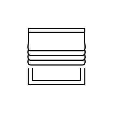 Roma kumaş perde vektör Illustration. Pencere kör satırı simgesi. 