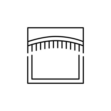 Kumaş vektör çizim saçak saçak ile kemerli. Pencere dekorlarıve satırı simgesi. Beyaz arka plan üzerinde izole nesne 