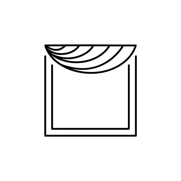 非対称盗品と生地のバランス ベクトルの図 飾り板の線のアイコン ホーム オフィスのトップ ウィンドウ装飾の要素 正面から見た図 白い背景の上の孤立したオブジェクト — ストックベクタ