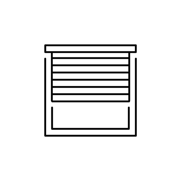 Vector Illustration Window Horizontal Blind Line Icon Sun Protection Shade — Stock Vector