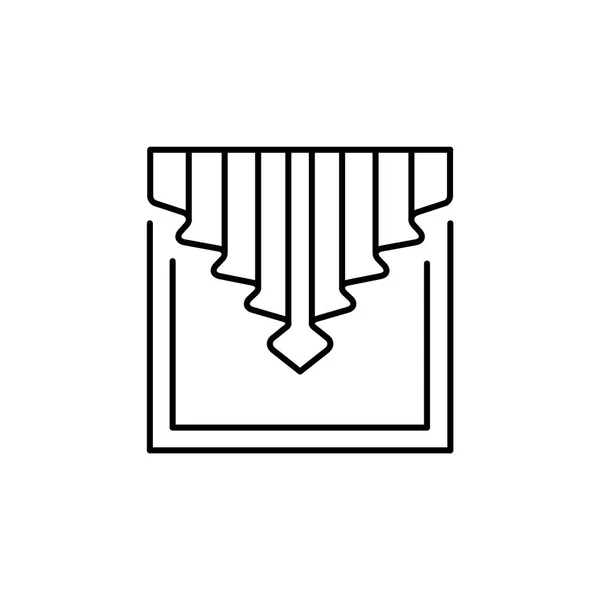 Illustration Vectorielle Rideau Tissu Avec Draperie Centrale Aveugle Avec Cascade — Image vectorielle