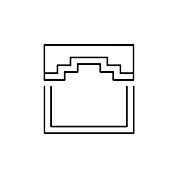 ファブリック ウィンドウ Valance のベクター イラストです ステップ ストレートの飾り板の線のアイコン 白い背景の上の孤立したオブジェクト — ストックベクタ