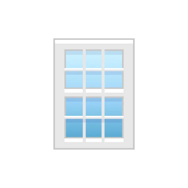 Векторная Иллюстрация Винилового Одновисячего Окна Плоская Икона Традиционного Алюминиевого Створчатого — стоковый вектор
