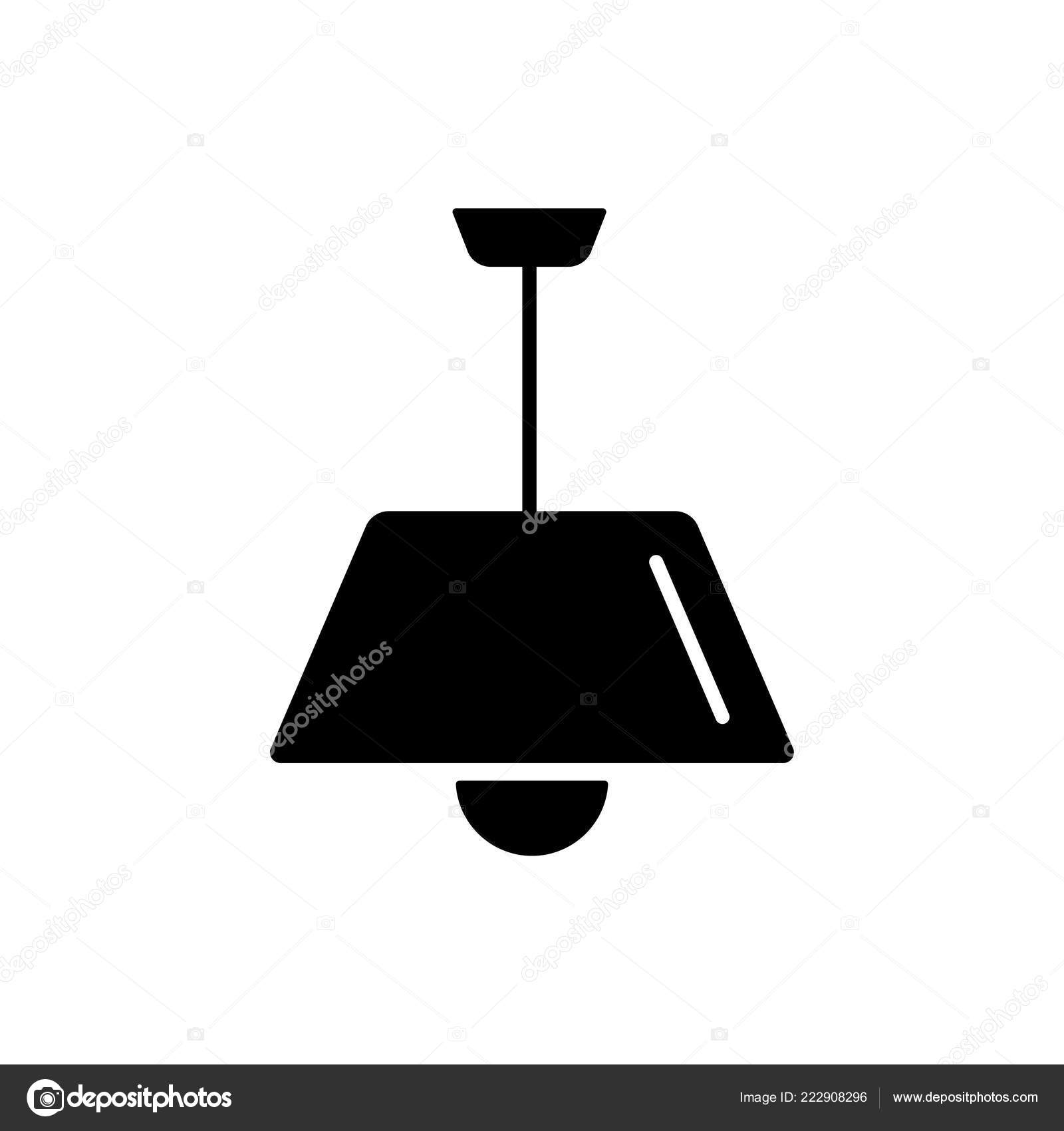 Vector Illustration Modern Ceiling Lamp Flat Icon Pendant