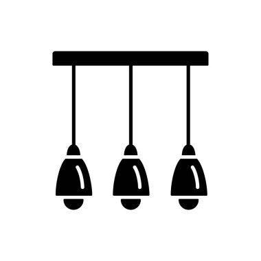 Vektör çizim modern tavan lambası. Multi ışıkları ada avize düz simgesi. Ev ve ofis aydınlatma. Beyaz arka plan üzerinde izole nesne.