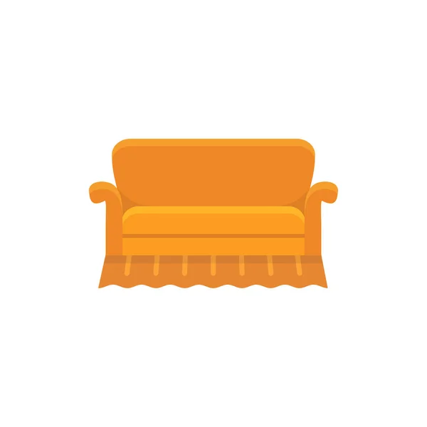 Orange English Sofa Vector Illustration Flat Icon Settee Element Modern — Stock Vector