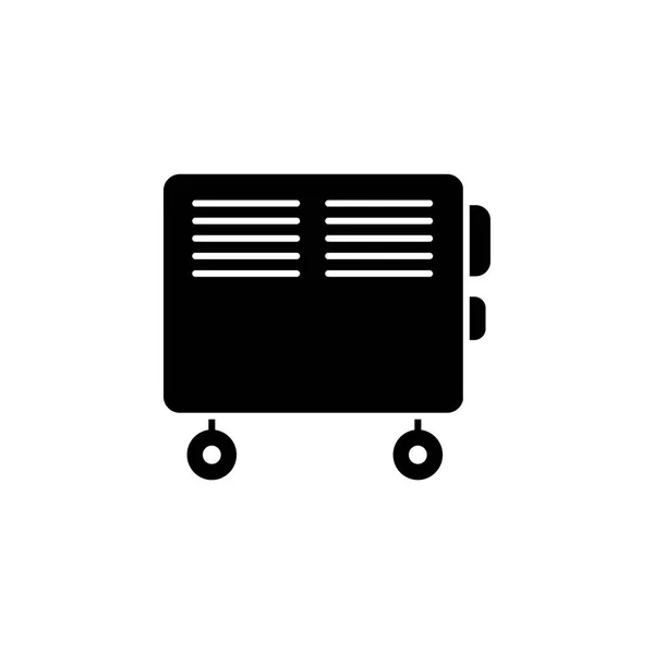 Ilustración Vectorial Blanco Negro Del Convector Eléctrico Icono Plano Del — Archivo Imágenes Vectoriales