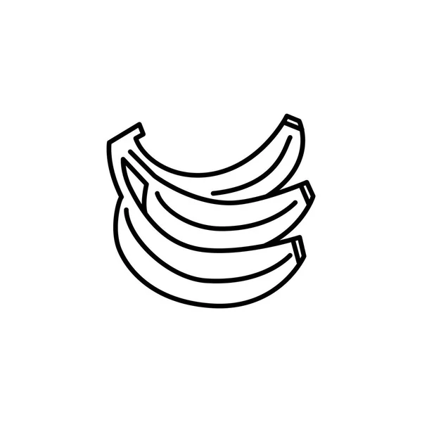 Μαύρο Λευκό Διανυσματικά Εικονογράφηση Τσαμπί Μπανάνες Εικονίδιο Γραμμή Φρέσκα Τροπικά — Διανυσματικό Αρχείο