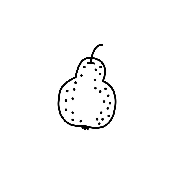 Ilustración Vectorial Blanco Negro Pera Icono Línea Fruta Fresca Comida — Archivo Imágenes Vectoriales