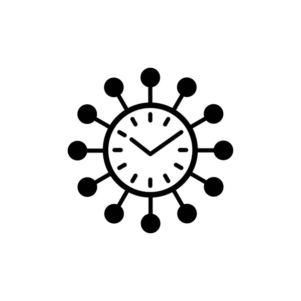 Ilustração Vetorial Relógio Parede Moderno Ícone Plano Relógio Starburst Decorativo —  Vetores de Stock
