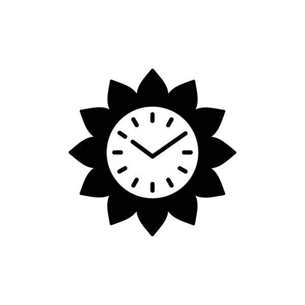 Ilustración Vectorial Del Reloj Pared Moderno Icono Plano Reloj Floral — Archivo Imágenes Vectoriales