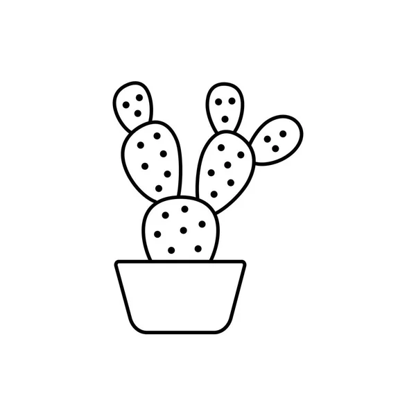 Векторная Иллюстрация Кактуса Опунции Банке Пустынное Суккулентное Растение Террариума Сада — стоковый вектор