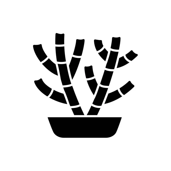 在锅中的仙人掌的矢量例证 沙漠植物为水族馆和岩石庭院 肉质的扁平图标 白色背景上的独立对象 — 图库矢量图片