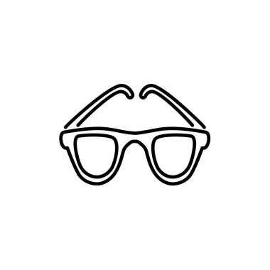 Yuvarlak çerçeve gözlük siyah ve beyaz vektör Illustration. Modern okuma gözlük satırı simgesi. Beyaz arka plan üzerinde izole nesne. 