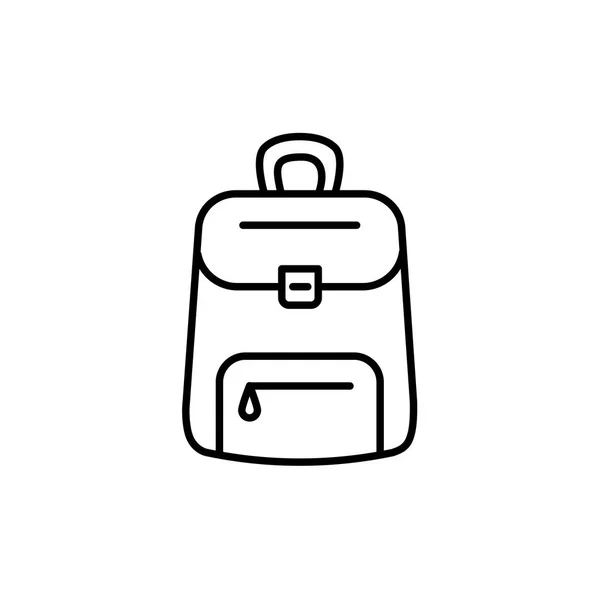 Ilustración Vectorial Blanco Negro Mochila Mochila Icono Línea Tela Multi — Vector de stock