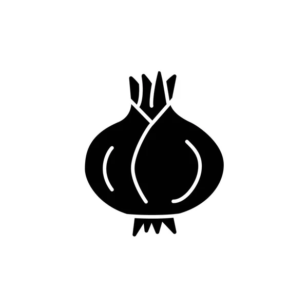 Εικονογράφηση Φορέα Μαύρο Λευκό Κρεμμύδι Ολόκληρο Unpeeled Βολβού Επίπεδη Εικόνα — Διανυσματικό Αρχείο