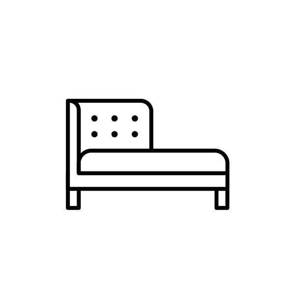 Черно Белая Векторная Иллюстрация Шезлонга Дивана Значок Дивана Современная Мебель — стоковый вектор