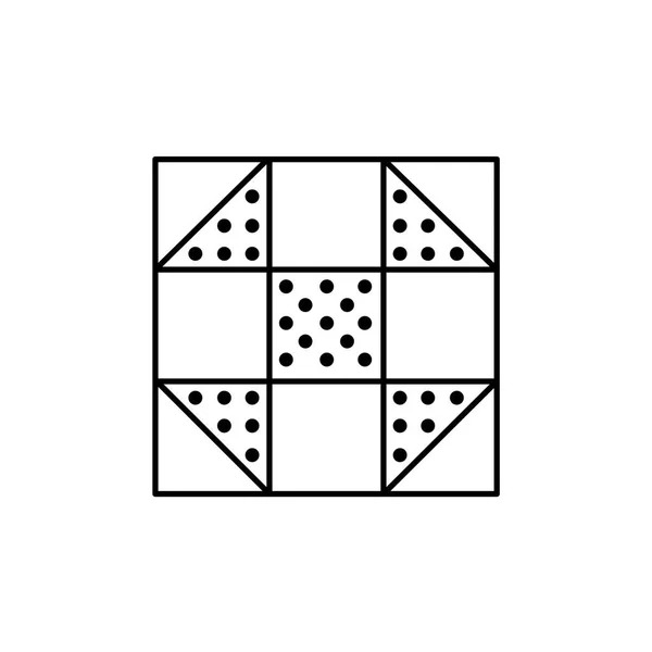 Schwarzweiß Vektorillustration Des Shoo Fly Steppmusters Liniensymbol Der Geometrischen Designvorlage — Stockvektor