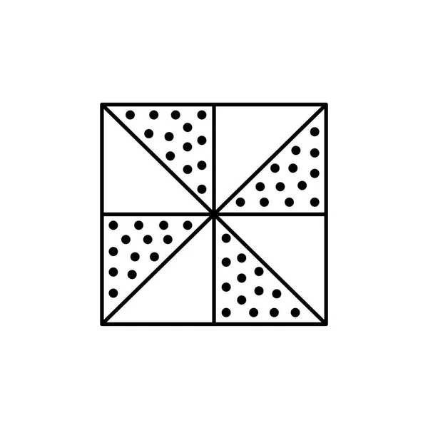 Εικονογράφηση Διάνυσμα Μαύρο Λευκό Μοτίβο Έμπλαστρο Πάπλωμα Εικονίδιο Γραμμή Του — Διανυσματικό Αρχείο