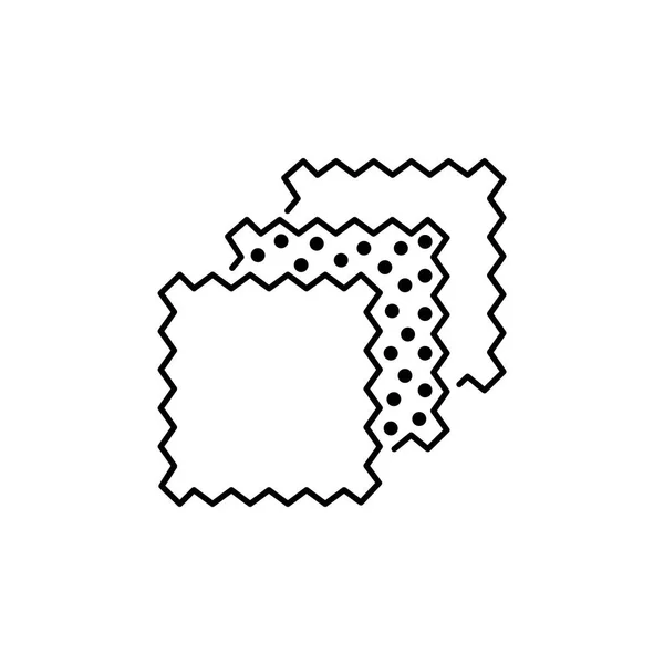 いろいろなパターンでプレカット掛け布団正方形の黒 白のベクトル イラスト キルティング布束の線のアイコン パッチワーク ソーイング材料 白い背景の上の孤立したオブジェクト — ストックベクタ