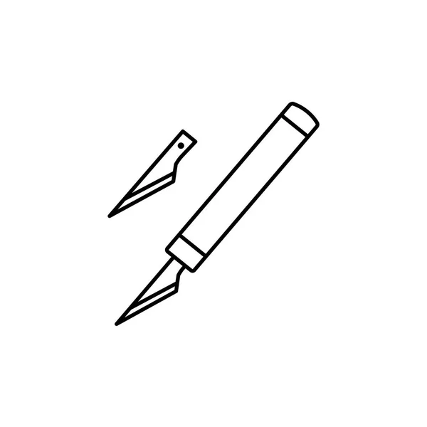 Black White Vector Illustration Craft Pen Knife Blade Line Icon — Stock Vector